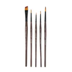 Golden Synthetic Acrylic 5 Piece Round & Angle Shader Brush Set by Artist's Loft&trade;