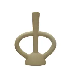 Hello Honey&reg; 10" Ivory Modern Sculptural Taper Candle Holder