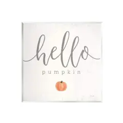 Stupell Industries Hello Pumpkin Fall Greeting Wall Plaque Art