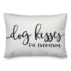 Dog Kisses Fix Everything Throw Pillow