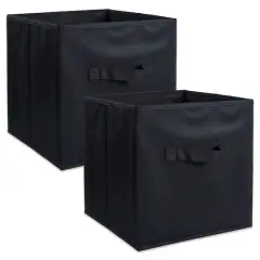 DII&reg; 11" Fabric Cube Storage Baskets, 2ct. Black