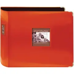 Pioneer&reg; Extra Large 3-Ring Sewn Leatherette Album, 12" x 12" Bright Orange