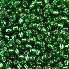 John Bead 8/0 Miyuki Glass Seed Beads, 12g Silver Lined Green