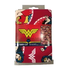 Camelot Fabrics DC Comics Wonder Woman Circles Cotton Precut, 4ct.