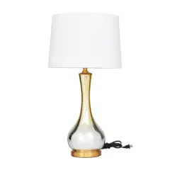Gold Glass Glam Accent Lamp, 15" x 15" x 27"
