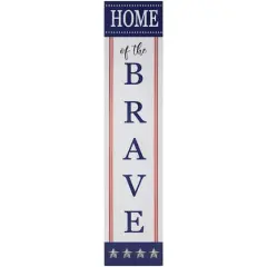 36" Home of the Brave Patriotic Wood Wall Sign