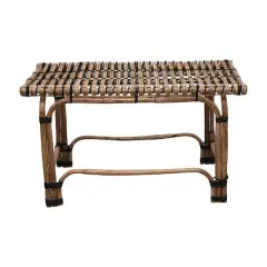 Hand-Woven Rattan Side Table