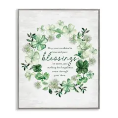 Stupell Industries Irish Proverb Wreath Framed Giclee Art Gray