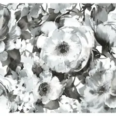 RoomMates Watercolor Floral Peel & Stick Wallpaper Black/White