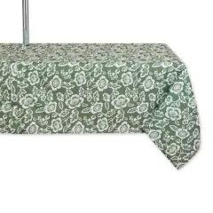 Artichoke GreenFloral Print Outdoor Tablecloth with Zipper, 60" x 84"