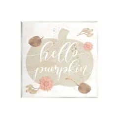 Stupell Industries Hello Pumpkin Autumn Harvest Wall Plaque Art
