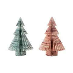 Hello Honey&reg; 9" Orange & Blue Printed Paper Folding Honeycomb Tree Set with Berry Pattern