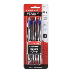 Uni-Ball&reg; Jetstream RT Retractable Blue 3 Pen Set, 1.0mm