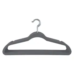 Simplify Super Slim Velvet Huggable Hangers, 10ct. Gray