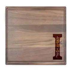 Floral Monogram Walnut Cutting Board I