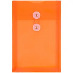 JAM Paper 6.25" x 9.25" Orange Plastic Button String Open End Envelopes, 120ct.