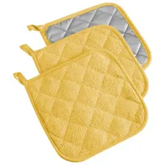 DII&reg; Terry Cloth Potholders, 3ct. Yellow