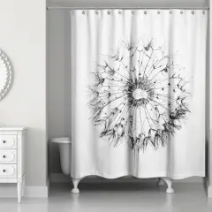Simple Sketchy Dandelion 71" x 74" Shower Curtain