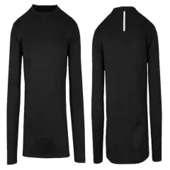 Galaxy By Harvic Long Sleeve Moisture-Wicking Performance Crew Neck Men's Tee Black
