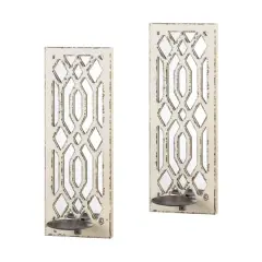 17'' Deco Mirror Candle Wall Sconce, 2ct.