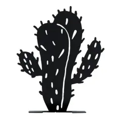Metal Cactus Tabletop D&eacute;cor by Ashland&reg; Black