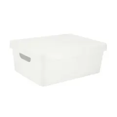 Simplify 14.5" Vinto Storage Box with Lid White