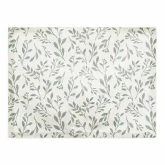 Delicate Floral Placemat Green and White