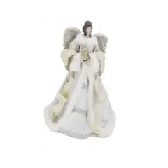 18" White & Silver Angel Christmas Tree Topper