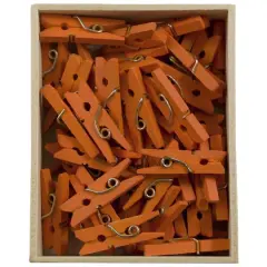 JAM Paper 7/8" Wood Clothespins, 100ct. Orange