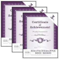 3 Pack Basics 8.5" x 11" Black Frames by Studio D&eacute;cor&reg;