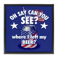 Stupell Industries Funny Patriotic Beer Floater Framed Art Black