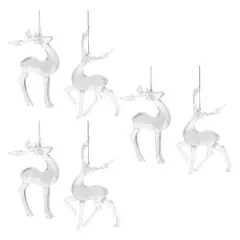 Clear Bubbled Plastic Deer Ornaments Set