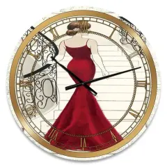 Designart 'Elegance Glam Paris Diva Iii Glam Wall Clock