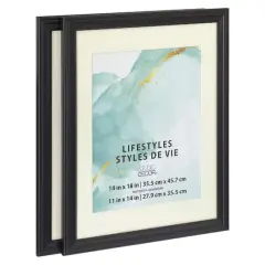 2 Pack Lifestyles 11" x 14" Black Frames with Mat by Studio D&eacute;cor&reg;