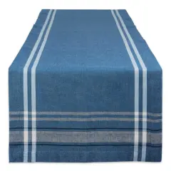 DII&reg; 72" French Stripe Table Runner Blue Chambray