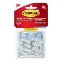 Command&trade; Clear Medium Wire Hook Value Pack