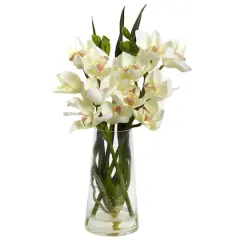 19" Cream Boat Orchid in Vase