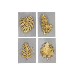 Gold Concrete Modern Floral Wall D&eacute;cor Set