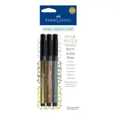 Faber-Castell&reg; PITT&reg; 3 Color Metallic Artist Pen Set