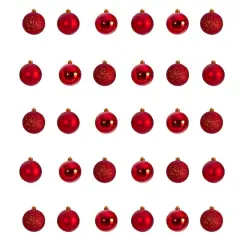 30ct. 2.5" Red Shatterproof Christmas Ornaments