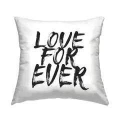 Stupell Industries Love For Ever Bold Black Calligraphy Throw Pillow, 18" x 18"