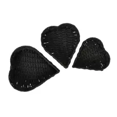 Household Essentials Nesting Paper Rope Heart Basket Set Black