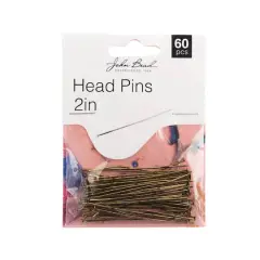 John Bead Must Have Findings 2" Head Pins, 60ct. Antique Gold