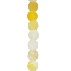 Yellow Crackle Agate Round Beads by Bead Landing&trade;
