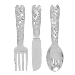 Silver Aluminum Utensils Wall Decor Set