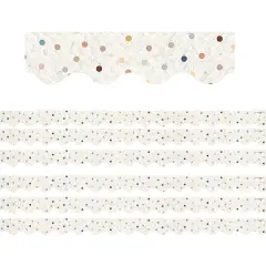 Teacher Created Resources Everyone is Welcome Dots Scalloped Border Trim, 210ft.