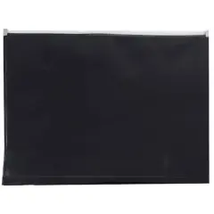 JAM Paper 9.75" x 13" Zip Closure Letter Booklet Plastic Envelopes, 12ct. Black