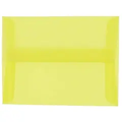 JAM Paper 4.75" x 6.5" Translucent Envelopes, 50ct. Primary Yellow