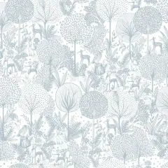 Roommates Forest Friends Peel & Stick Wallpaper Blue/White