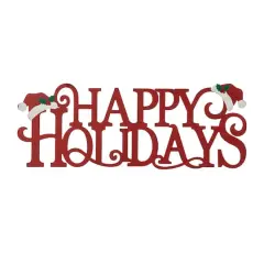 Glitzhome&reg; 24'' HAPPY HOLIDAYS Metal Christmas Wall D&eacute;cor